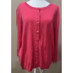 Talbots Women's Pink Cardigan Sweater Lg Long Sleeve Cottagecore Capsule Classic